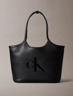 Tote bag met monogram in reliëf