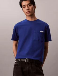 T-shirt met embleem en borstzak