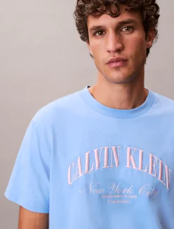 T-shirt met geborduurd NYC logo