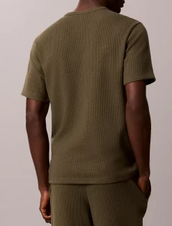 T-shirt met geborstelde wafelstof voor pyjama’s