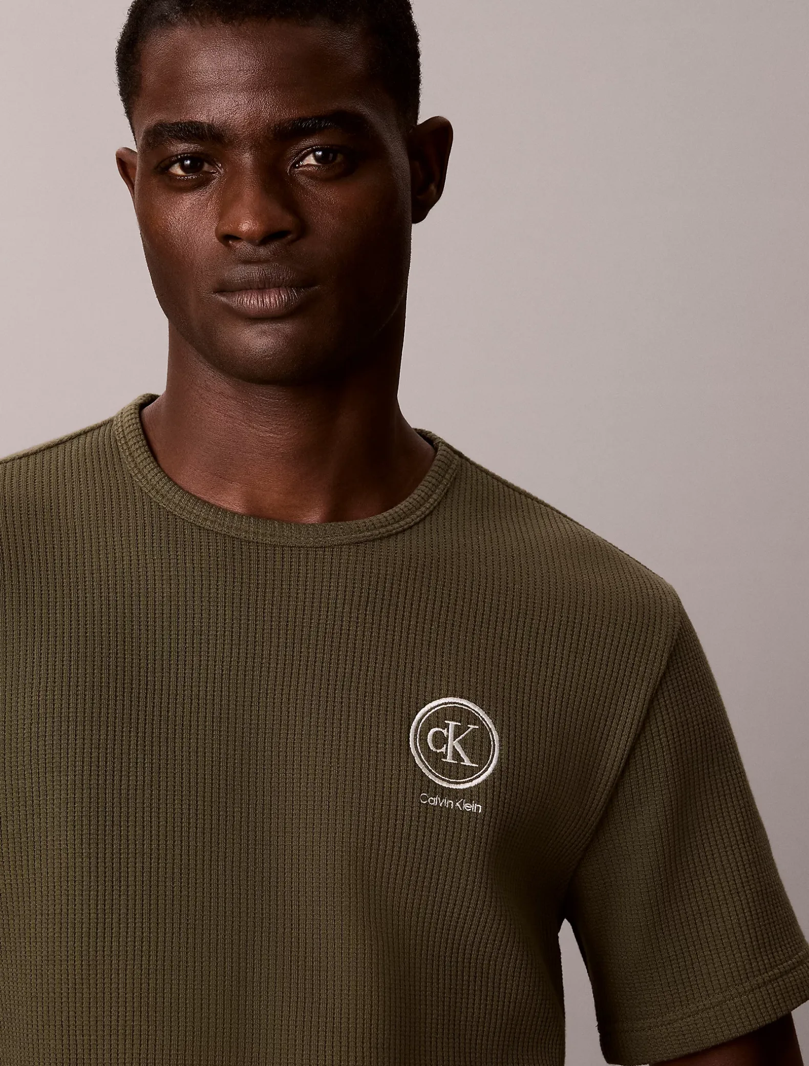T-shirt met geborstelde wafelstof voor pyjama’s