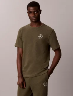 T-shirt met geborstelde wafelstof voor pyjama’s