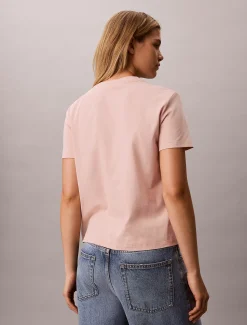T-shirt met glanzend metallic logo