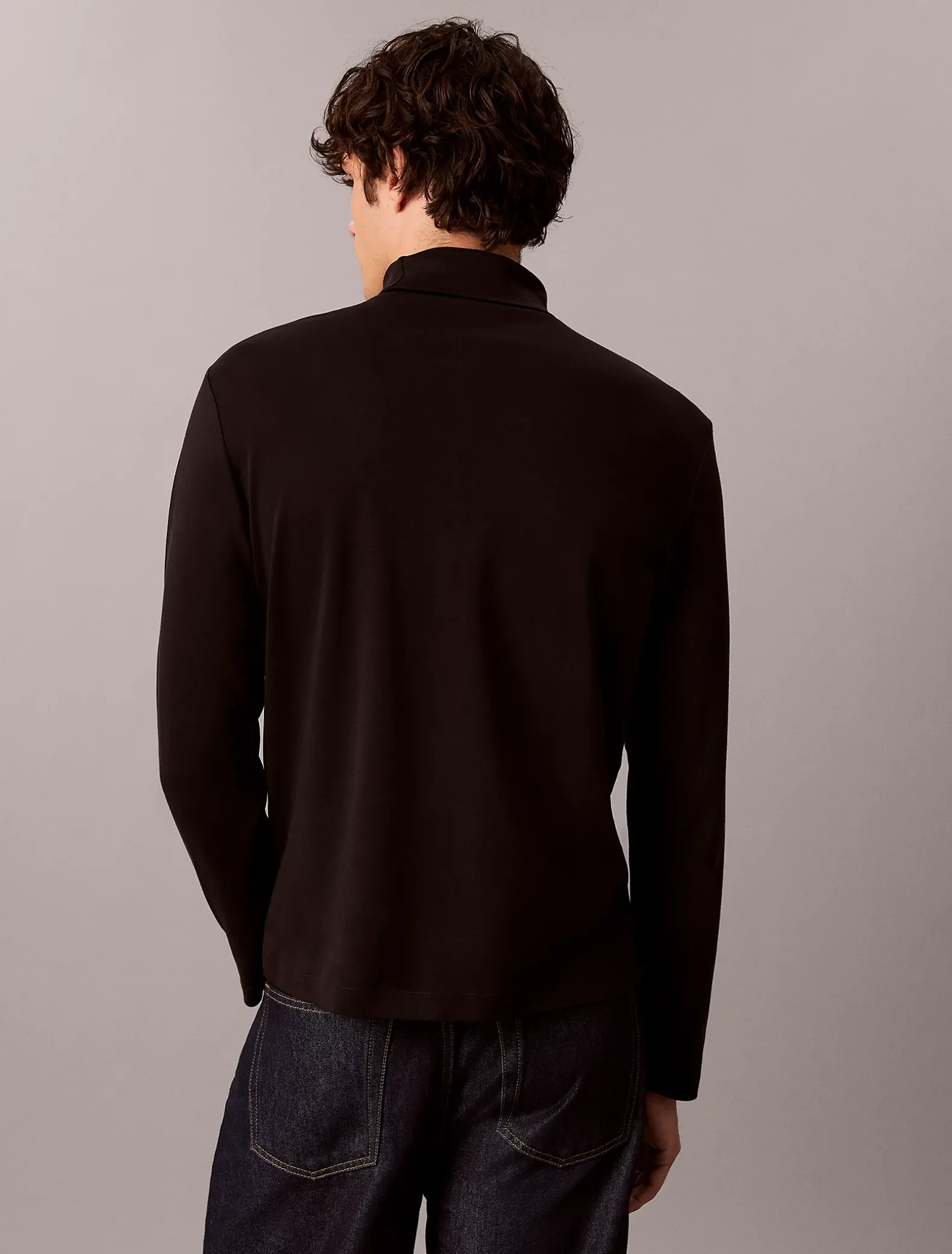 T-shirt met lange mouwen en col