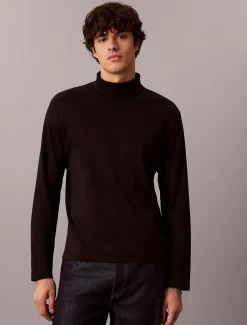 T-shirt met lange mouwen en col