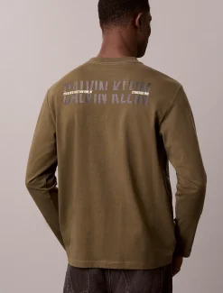 T-shirt met lange mouwen en logo achter
