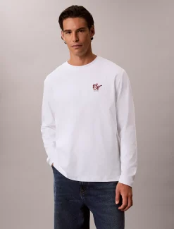 T-shirt met lange mouwen en logo achter