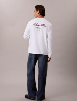 T-shirt met lange mouwen en logo achter