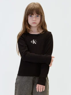 T-shirt met lange mouwen en logo voor kinderen