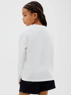 T-shirt met lange mouwen en logo voor kinderen