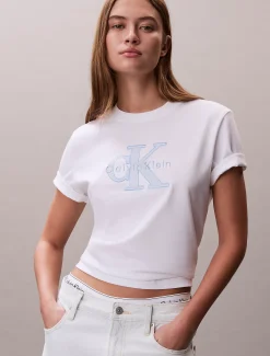 T-shirt met monogram applicatie