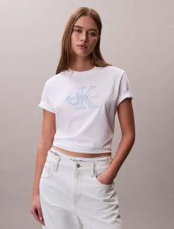 T-shirt met monogram applicatie
