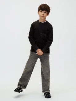 T-shirt met zakje en lange mouwen voor kinderen