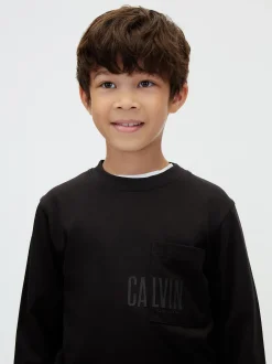 T-shirt met zakje en lange mouwen voor kinderen