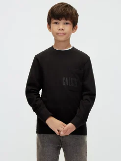 T-shirt met zakje en lange mouwen voor kinderen