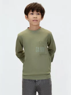 T-shirt met zakje en lange mouwen voor kinderen