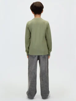 T-shirt met zakje en lange mouwen voor kinderen