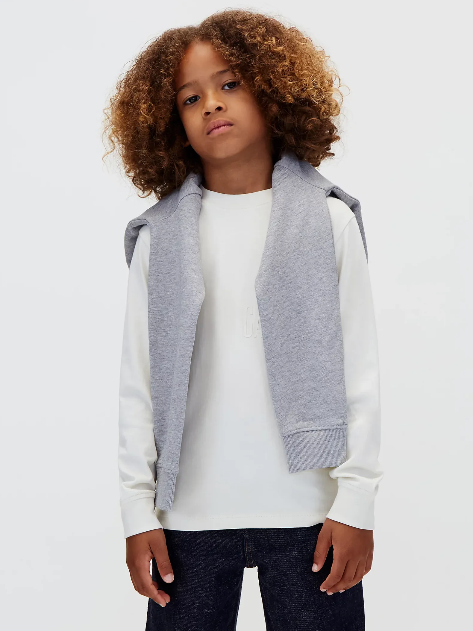 T-shirt met zakje en lange mouwen voor kinderen