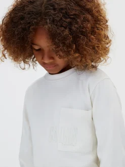 T-shirt met zakje en lange mouwen voor kinderen