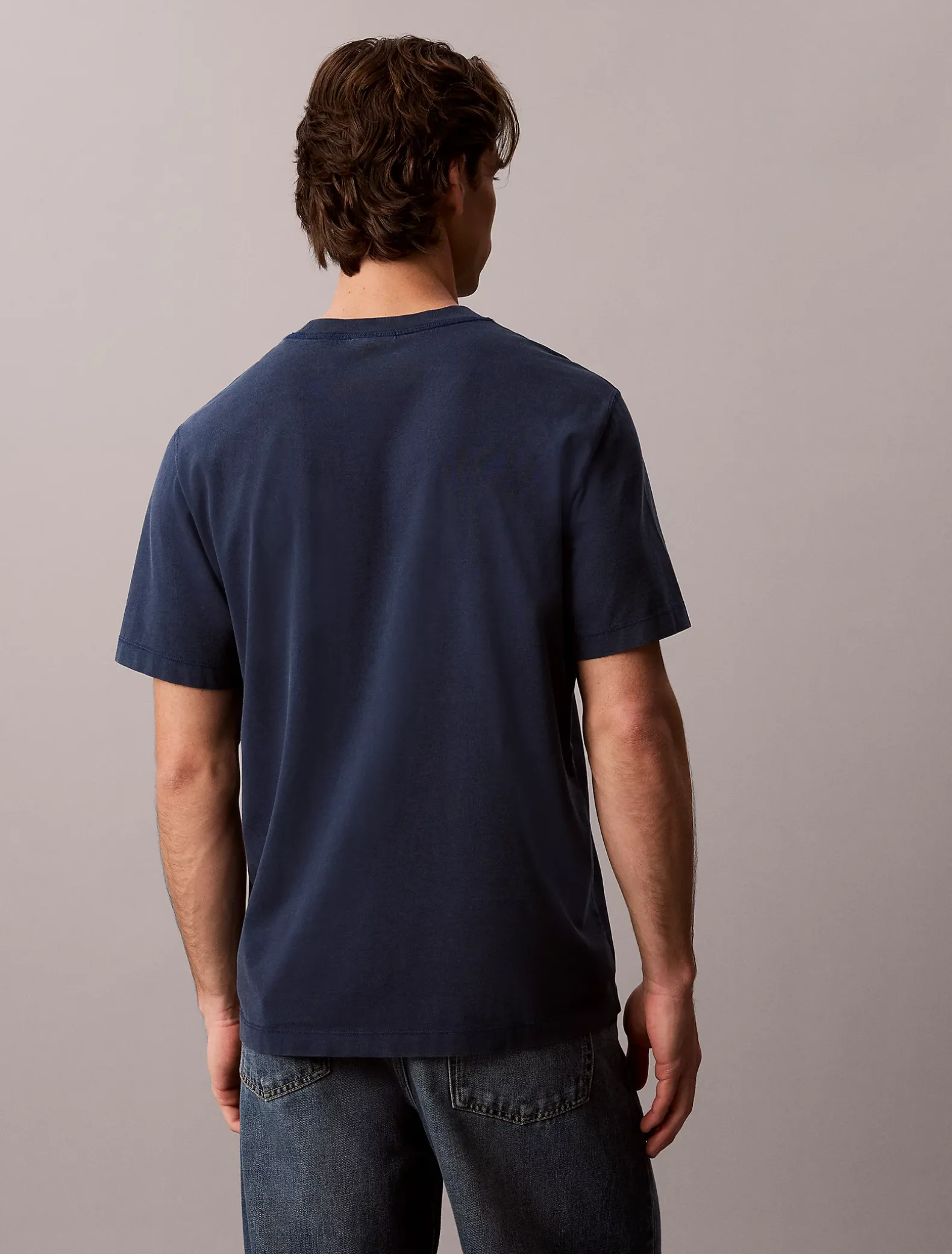 T-shirt met zakje van gewassen katoen