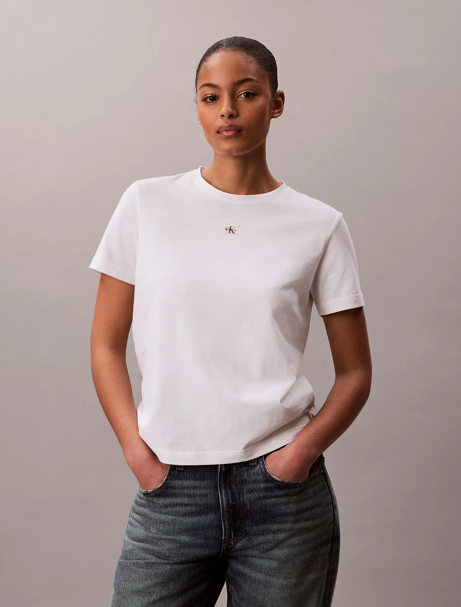 T-shirt van zacht katoen met embleem