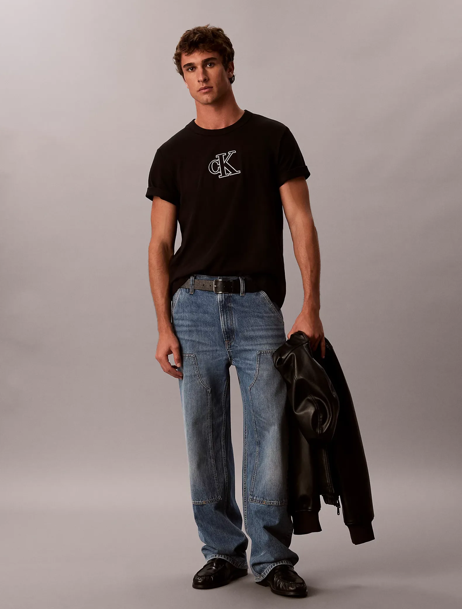 T-shirt van zwaar jersey met logo-applicatie