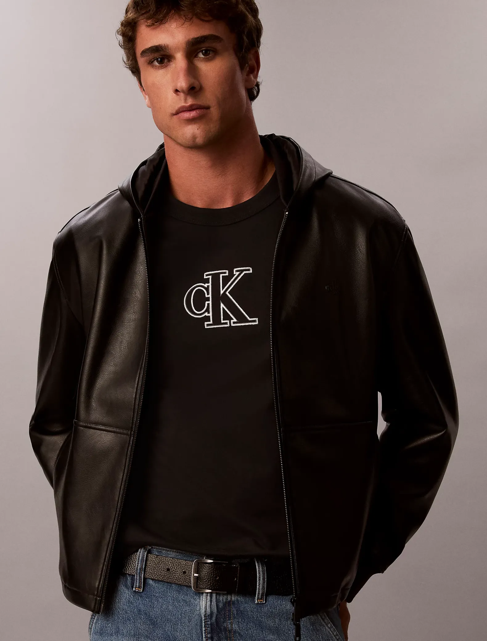 T-shirt van zwaar jersey met logo-applicatie