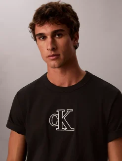 T-shirt van zwaar jersey met logo-applicatie