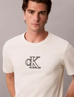 T-shirt van zwaar jersey met logo-applicatie