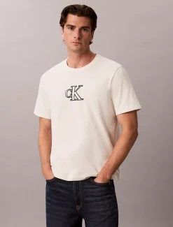 T-shirt van zwaar jersey met logo-applicatie
