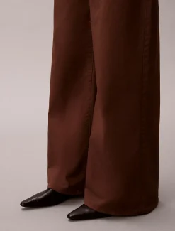 Twill broek met super wijde pijpen