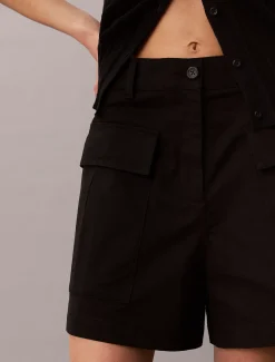 Twillkatoenen utility korte broek