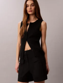 Twillkatoenen utility korte broek