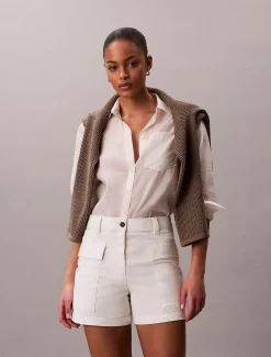 Twillkatoenen utility korte broek