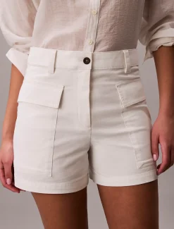 Twillkatoenen utility korte broek