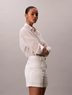 Twillkatoenen utility korte broek