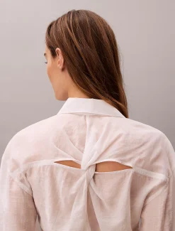 Twist-back overhemd van zachte voile