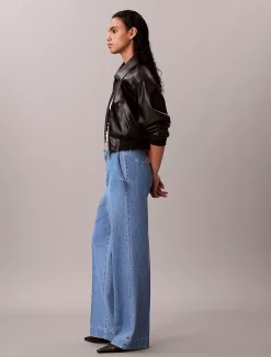 Ultrahoge geplooide denim broek