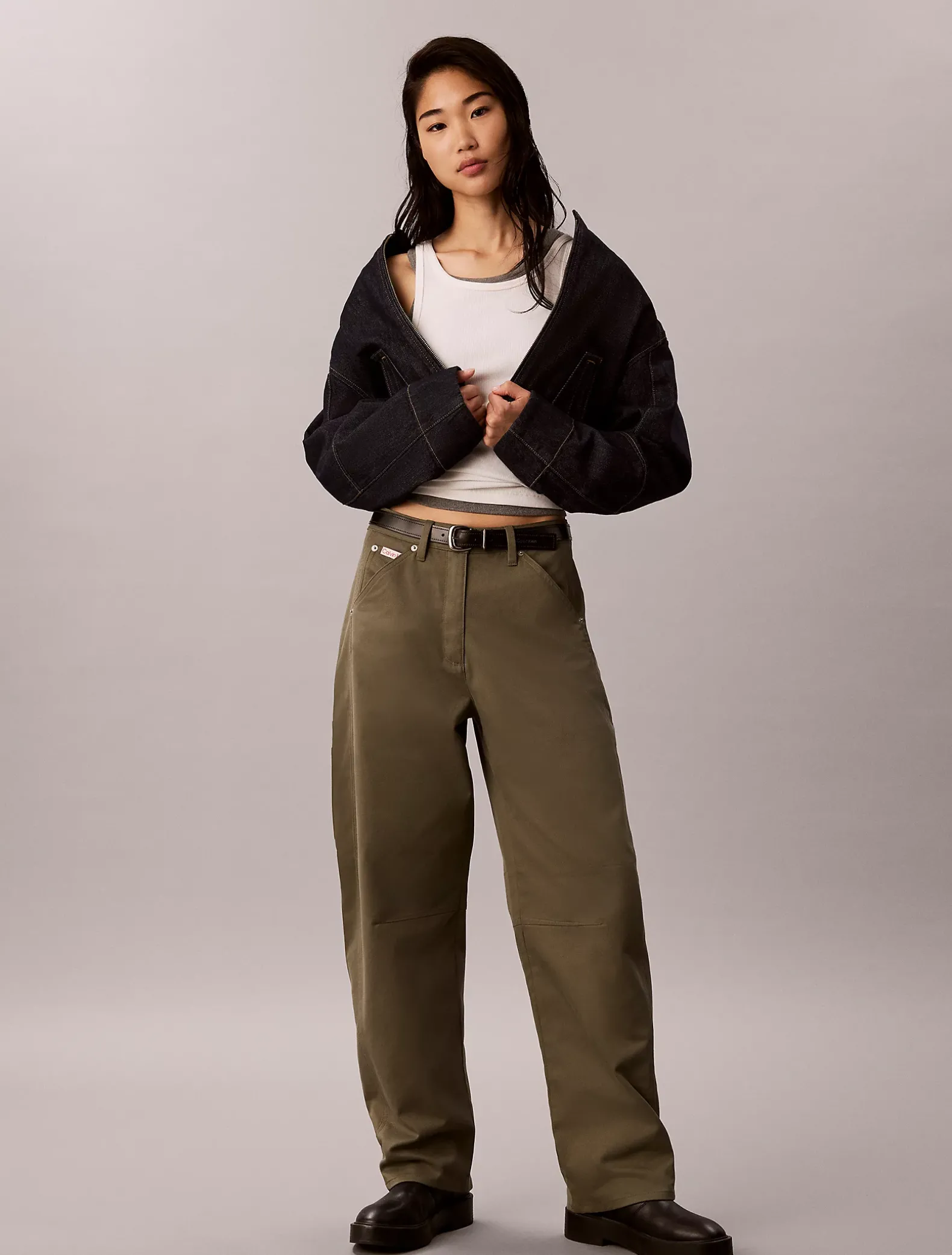 Utility broek van twill katoen