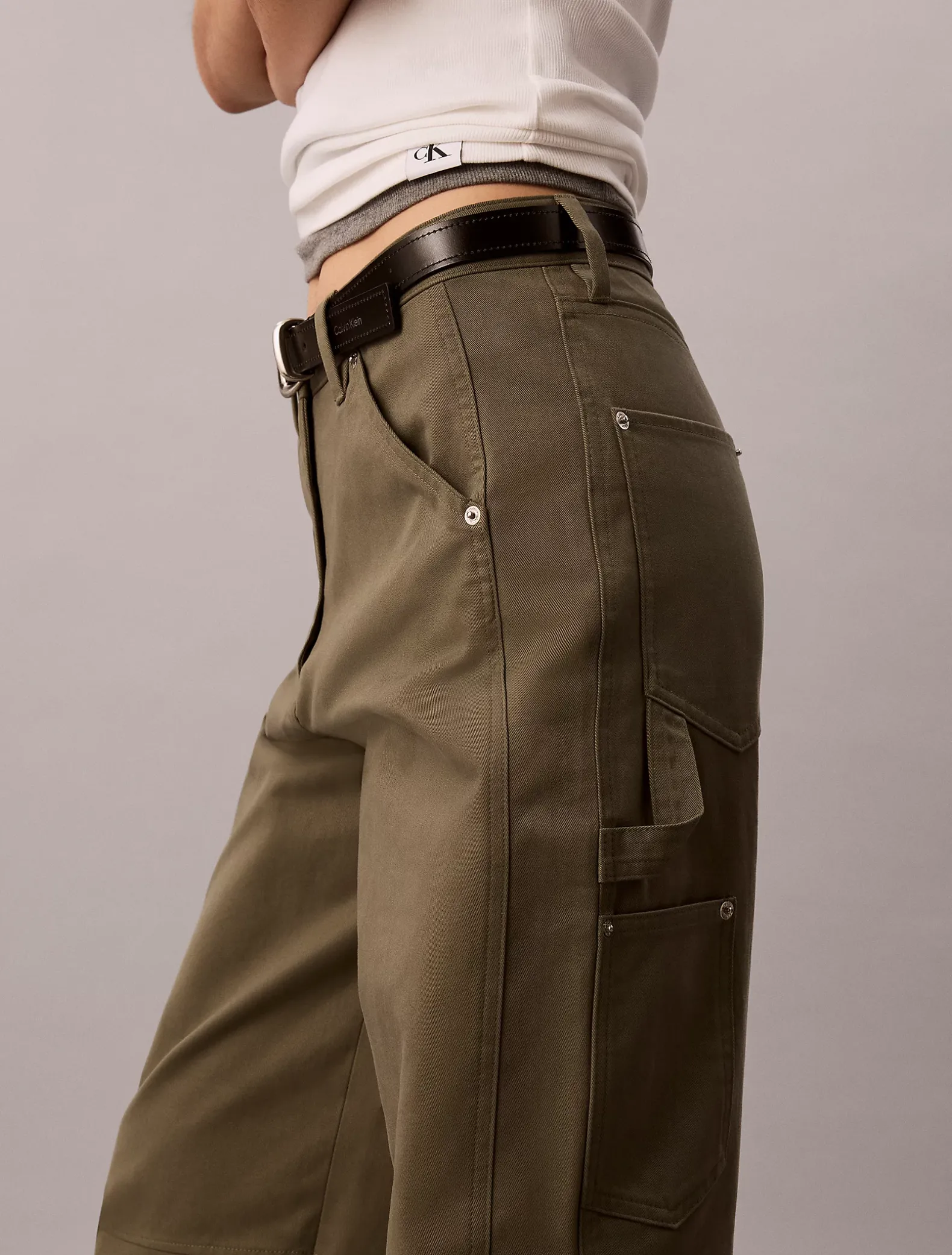 Utility broek van twill katoen