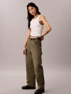 Utility broek van twill katoen