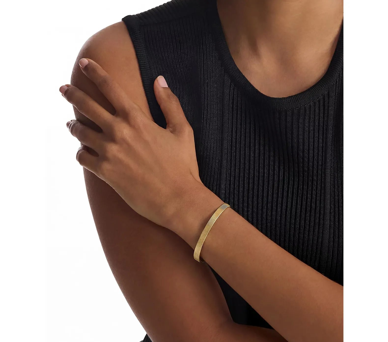 Verfijnde armband met textuur, verguld