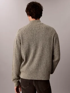 Vest met rits van gemêleerd katoen