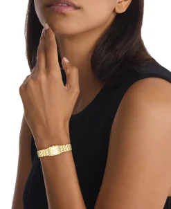 Vierkant armbandhorloge met kristallen