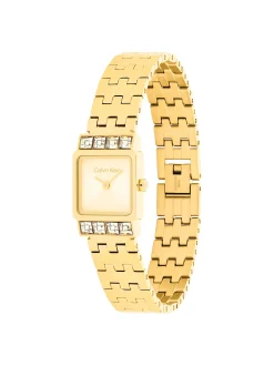 Vierkant armbandhorloge met kristallen