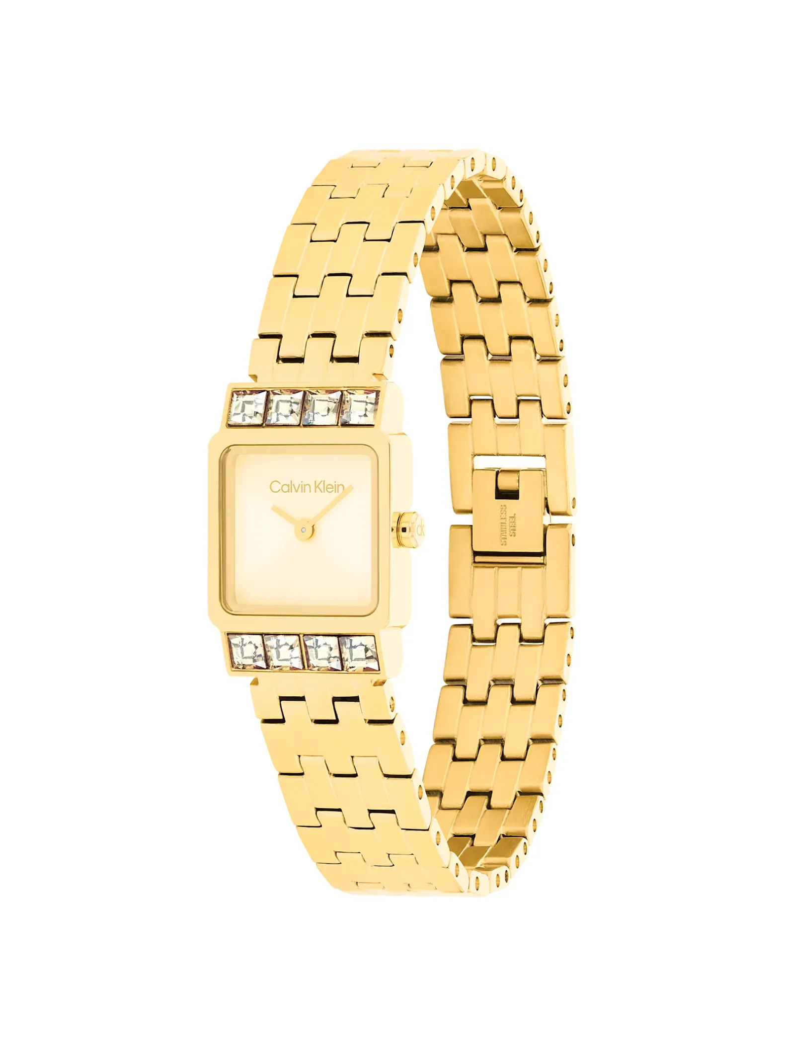 Vierkant armbandhorloge met kristallen