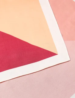 Vierkante satijnen colourblock bandana sjaal