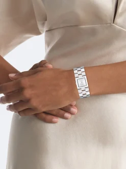 Vierkant roestvrijstalen armbandhorloge