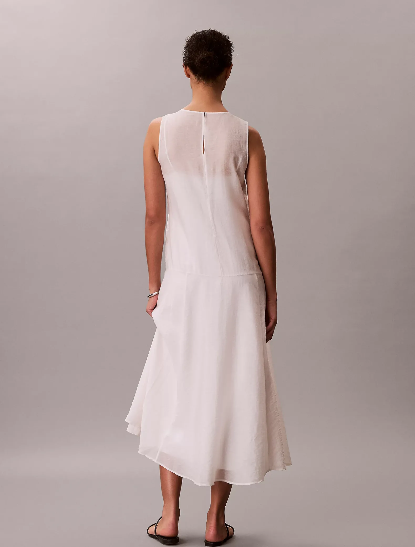 Voile A-lijn maxi-jurk