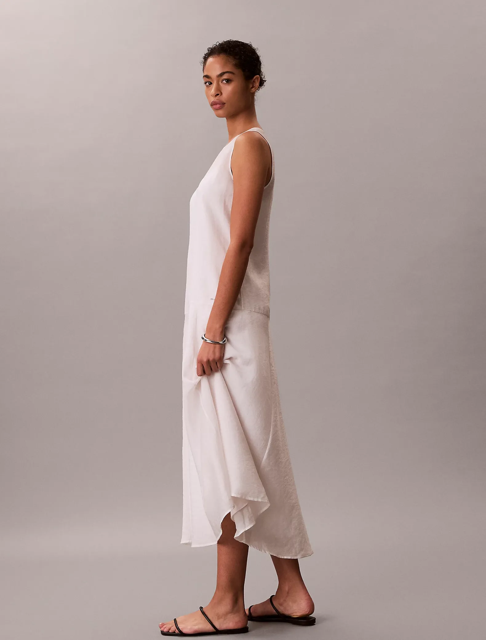 Voile A-lijn maxi-jurk